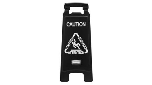 SEÑAL DE PRECAUCIÓN NEGRA PARA PISO | Rubbermaid