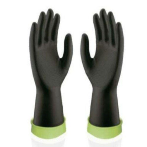 Guante de caucho calibre 25 Negro - Verde | Abast